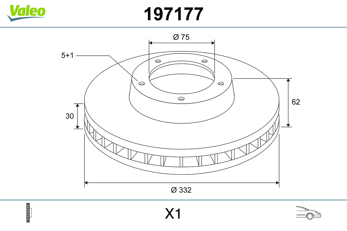 VALEO 197177 Bromsskiva